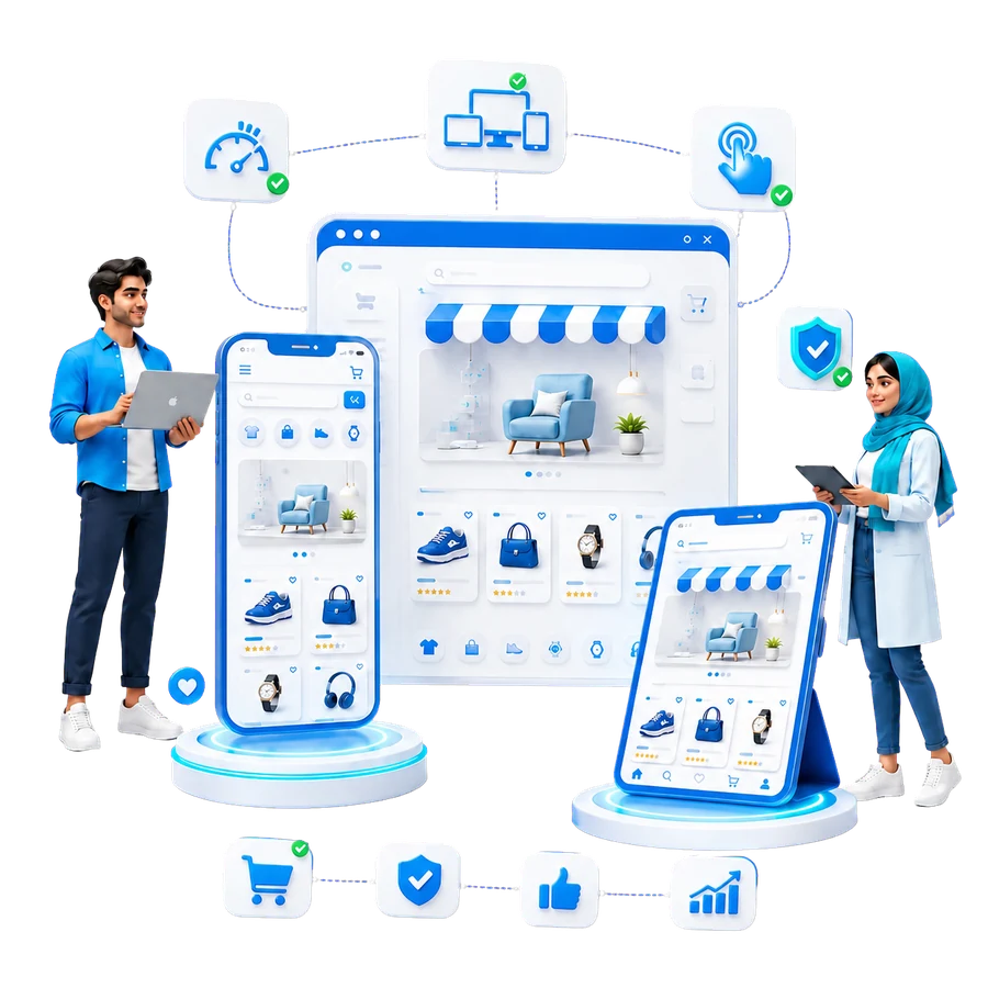 راهاندازی فروشگاه اینترنتی طراحی و راهاندازی فروشگاه اینترنتی حرفهای توسط ایران وب